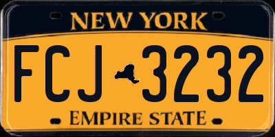 NY license plate FCJ3232