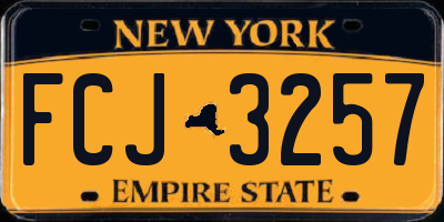 NY license plate FCJ3257