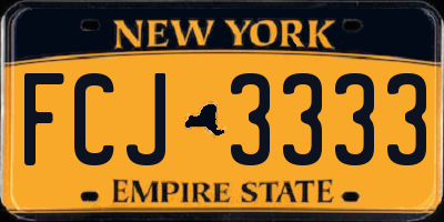 NY license plate FCJ3333