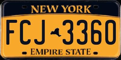 NY license plate FCJ3360