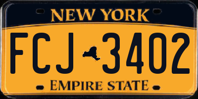 NY license plate FCJ3402