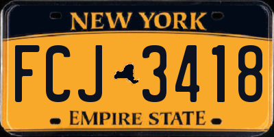 NY license plate FCJ3418