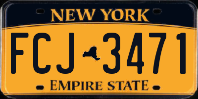 NY license plate FCJ3471