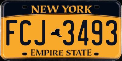 NY license plate FCJ3493