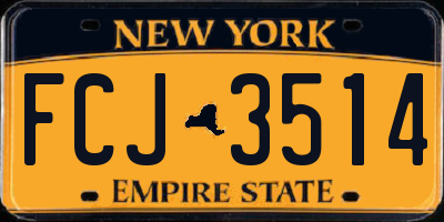 NY license plate FCJ3514