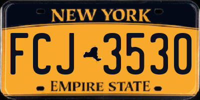 NY license plate FCJ3530