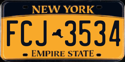 NY license plate FCJ3534