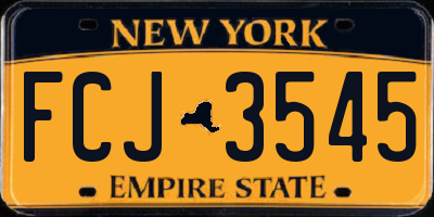 NY license plate FCJ3545