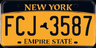 NY license plate FCJ3587