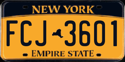 NY license plate FCJ3601