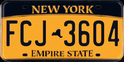 NY license plate FCJ3604