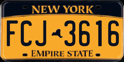 NY license plate FCJ3616