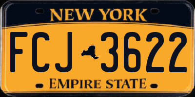 NY license plate FCJ3622