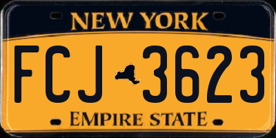 NY license plate FCJ3623