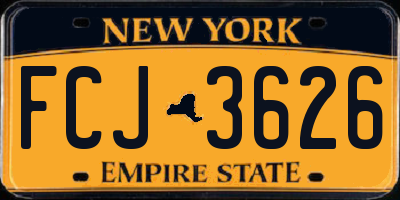 NY license plate FCJ3626