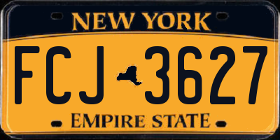 NY license plate FCJ3627