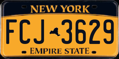NY license plate FCJ3629