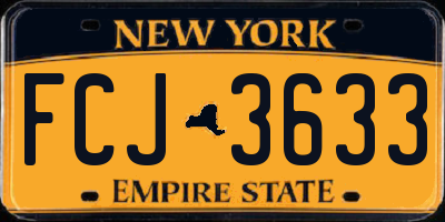 NY license plate FCJ3633