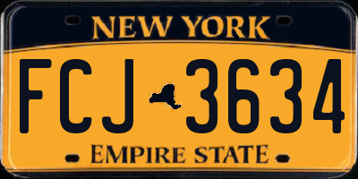 NY license plate FCJ3634