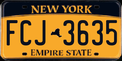 NY license plate FCJ3635