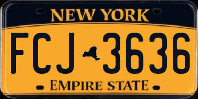 NY license plate FCJ3636