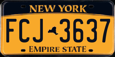 NY license plate FCJ3637