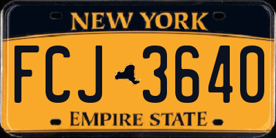 NY license plate FCJ3640