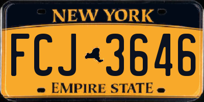 NY license plate FCJ3646
