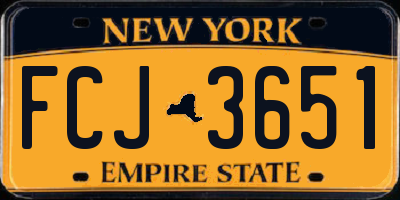 NY license plate FCJ3651