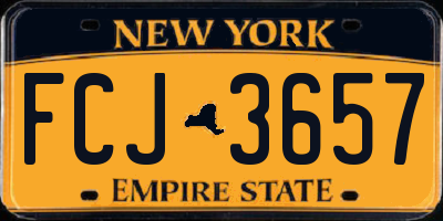 NY license plate FCJ3657
