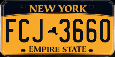 NY license plate FCJ3660
