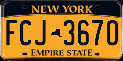 NY license plate FCJ3670