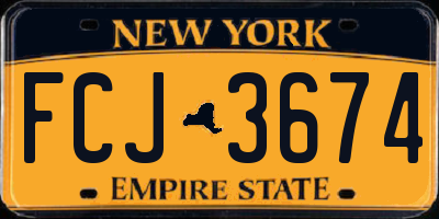 NY license plate FCJ3674