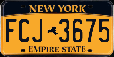 NY license plate FCJ3675