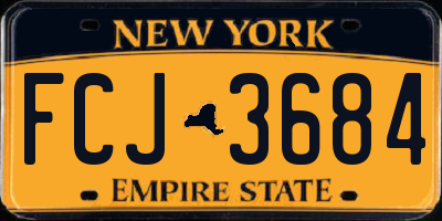NY license plate FCJ3684