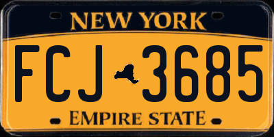 NY license plate FCJ3685