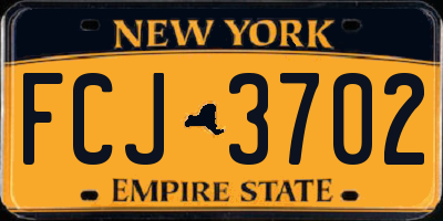 NY license plate FCJ3702