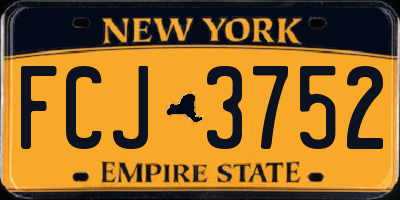 NY license plate FCJ3752