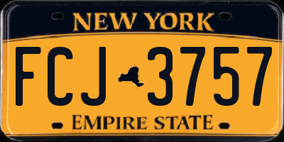 NY license plate FCJ3757