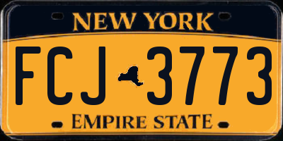 NY license plate FCJ3773
