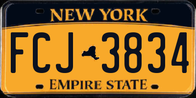NY license plate FCJ3834