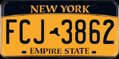 NY license plate FCJ3862