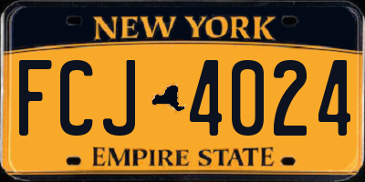 NY license plate FCJ4024