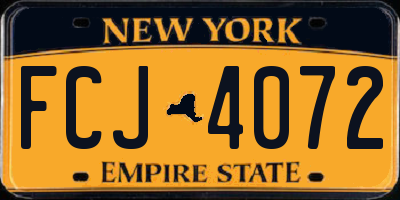 NY license plate FCJ4072