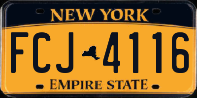 NY license plate FCJ4116