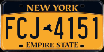 NY license plate FCJ4151