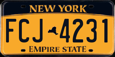 NY license plate FCJ4231
