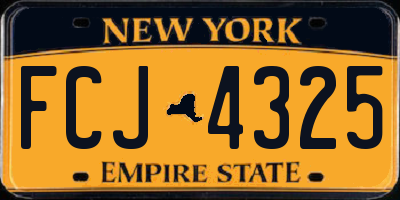 NY license plate FCJ4325