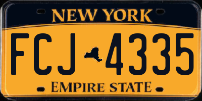 NY license plate FCJ4335