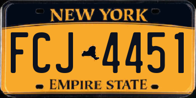 NY license plate FCJ4451